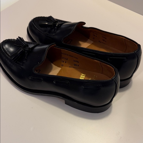 Todd Snyder X Sanders Black Tassel Loafers Sz 9.NWOB. Box27